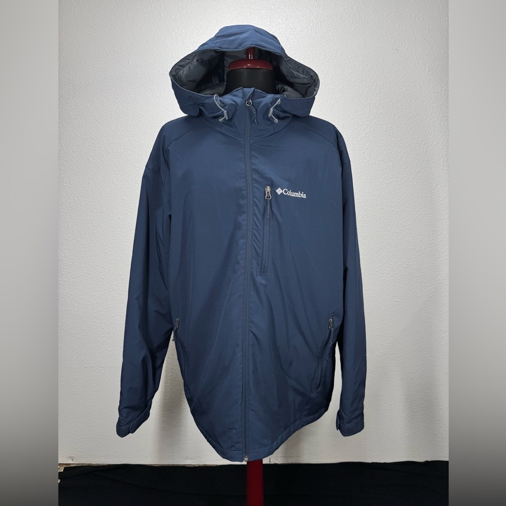 Columbia Gate Racer Softshell Jacket XL Navy 1557531 Water & Wind Resistant